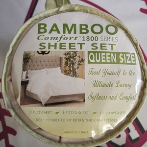 BAMBOO 1800 Series Queen Sheet Set - White